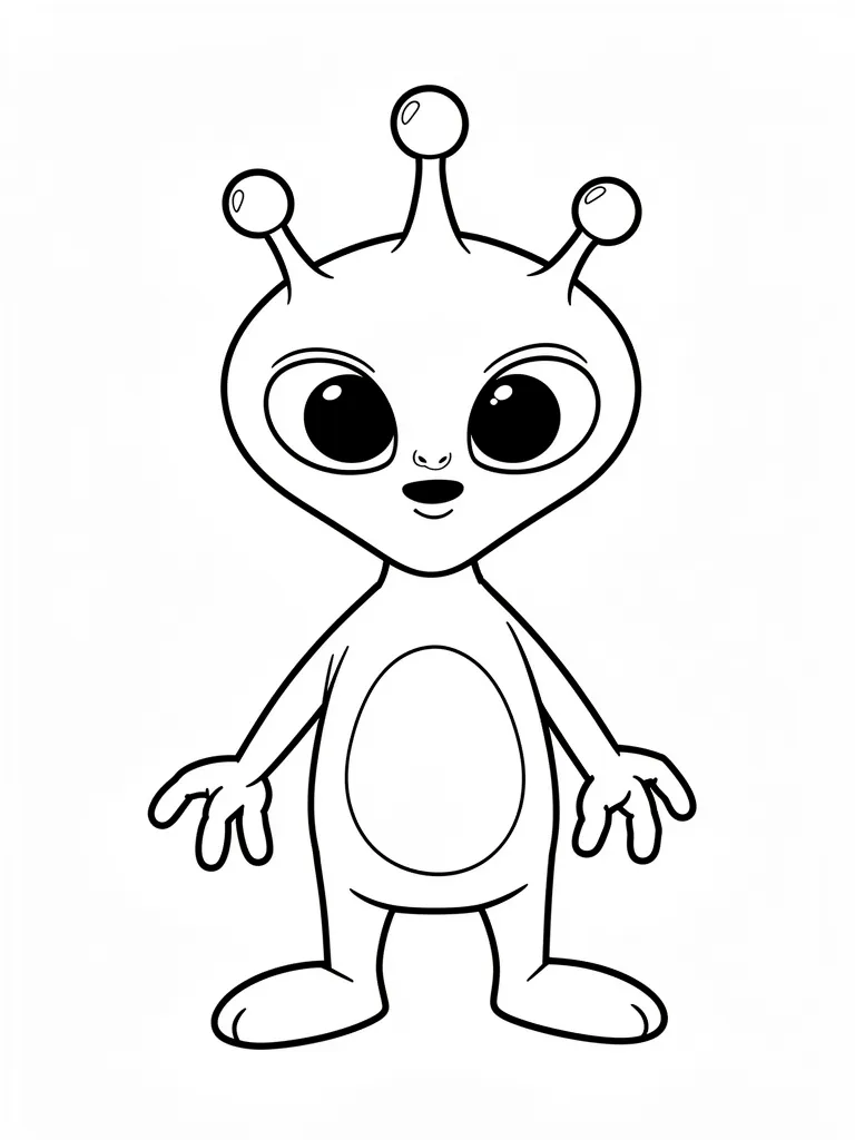 Coloriage Alien amical détaillé à imprimer