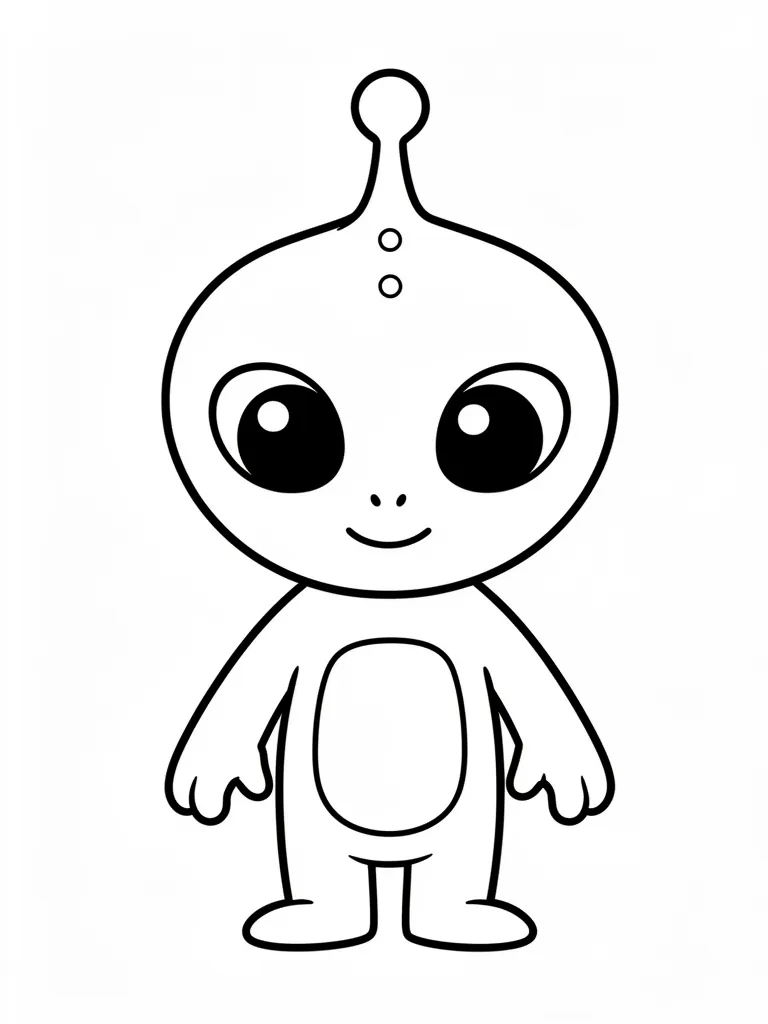 Coloriage Alien amical facile à imprimer