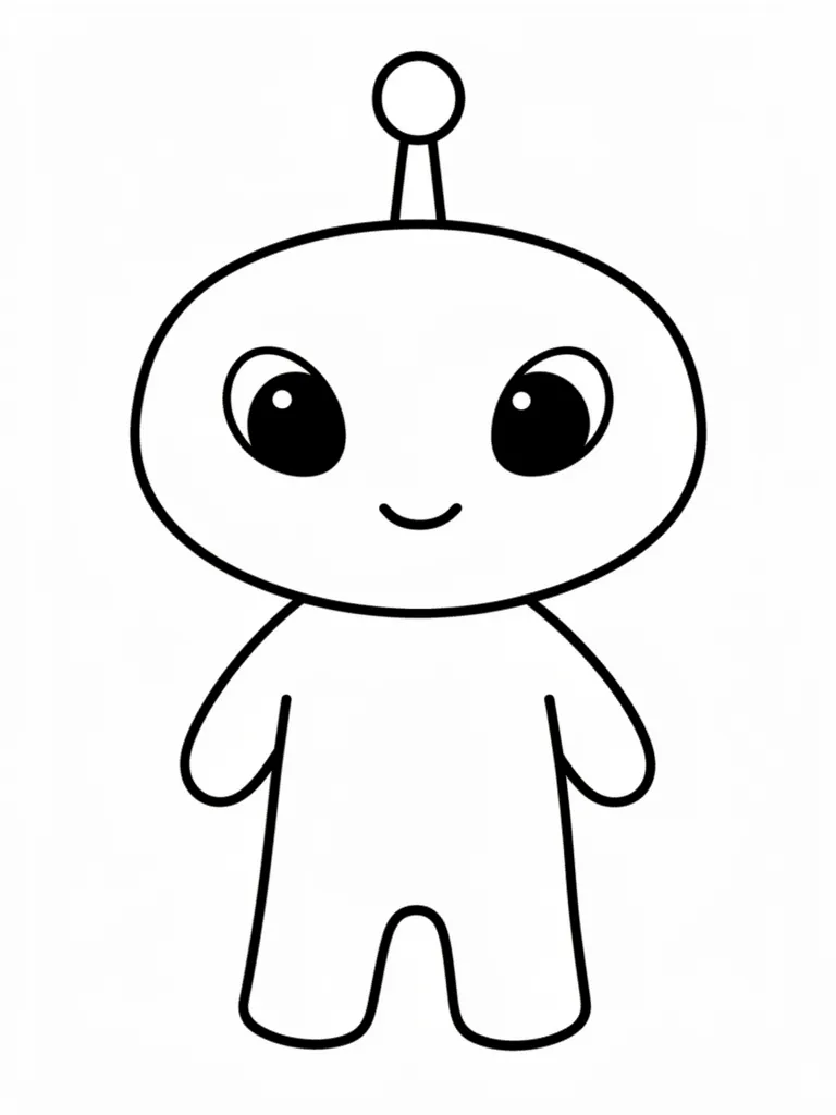 Coloriage Alien amical pour maternelle à imprimer