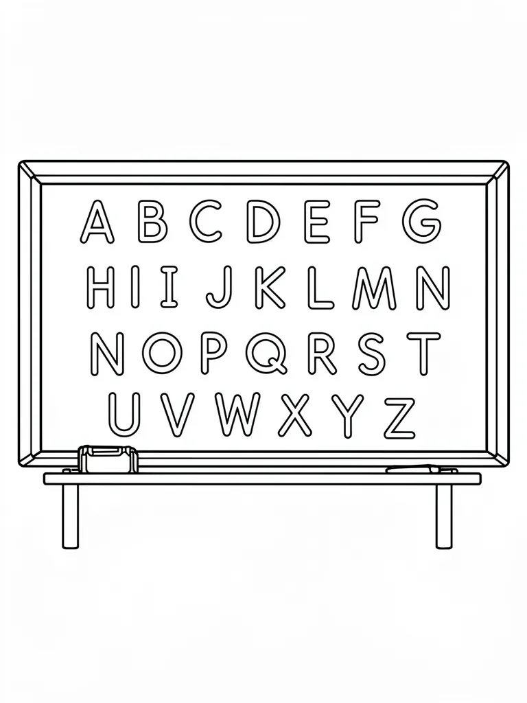 Coloriage Alphabet au tableau – coloriage à imprimer gratuit