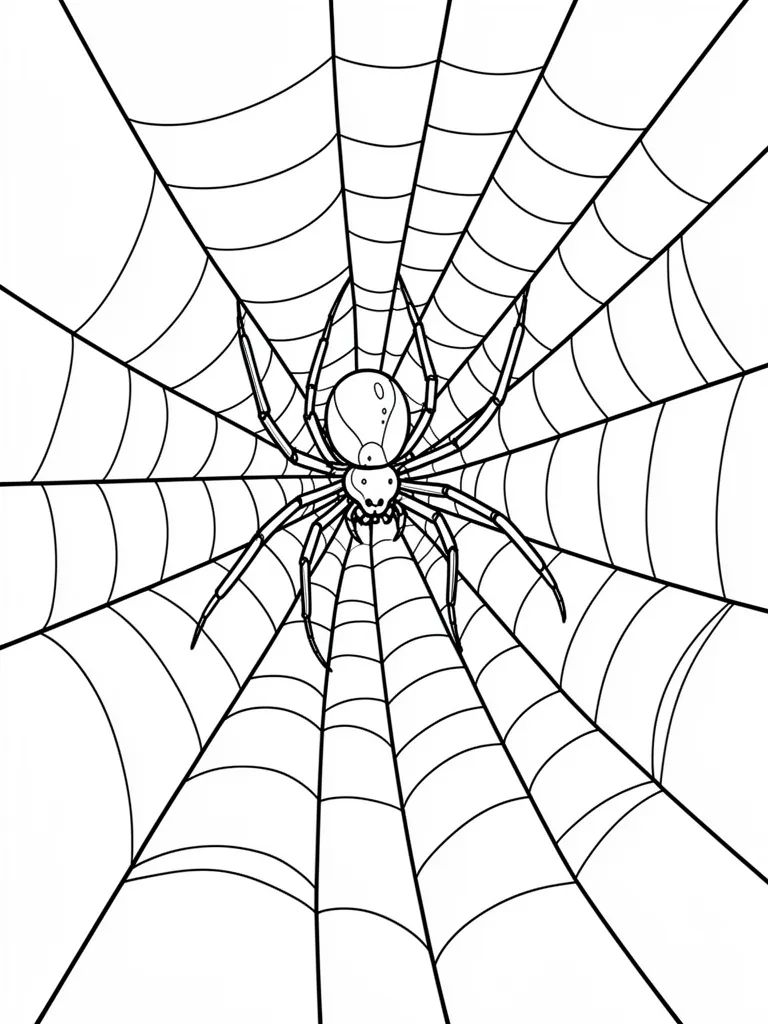 Coloriage Araignée sur sa toile à imprimer