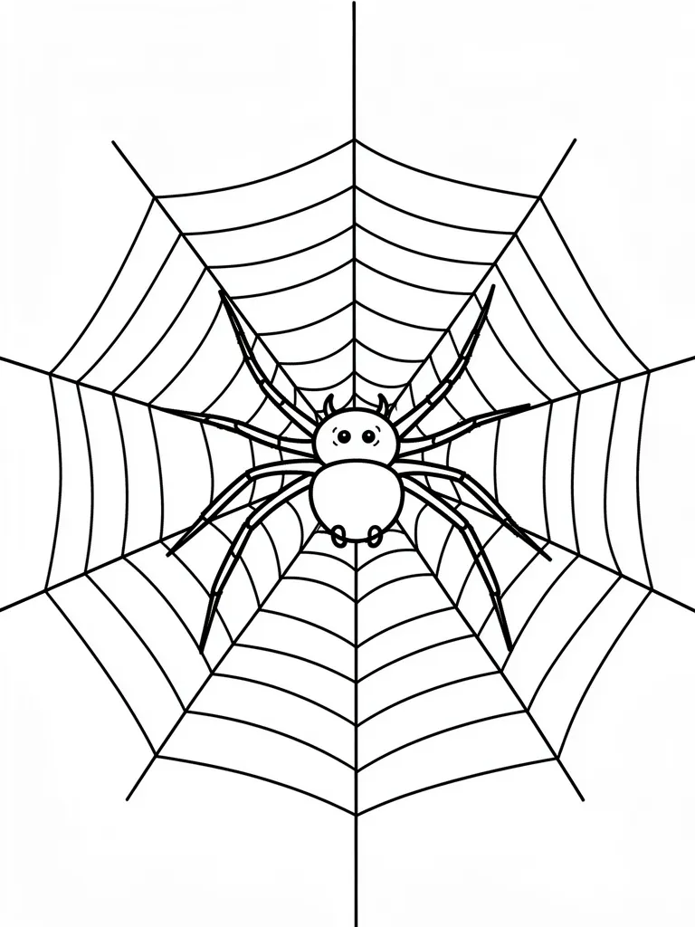 Coloriage Araignée sur sa toile détaillé à imprimer