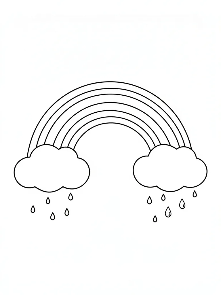Coloriage Arc-en-ciel après la pluie – coloriage à imprimer gratuit