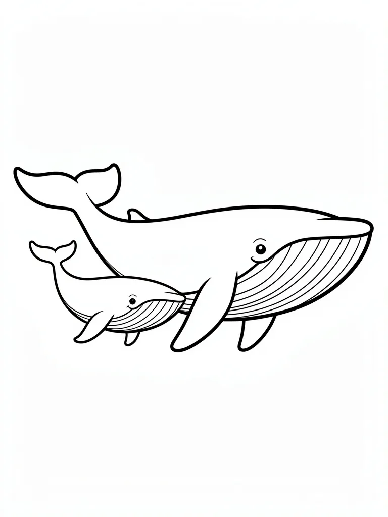 Coloriage Baleine et son bébé – coloriage à imprimer gratuit
