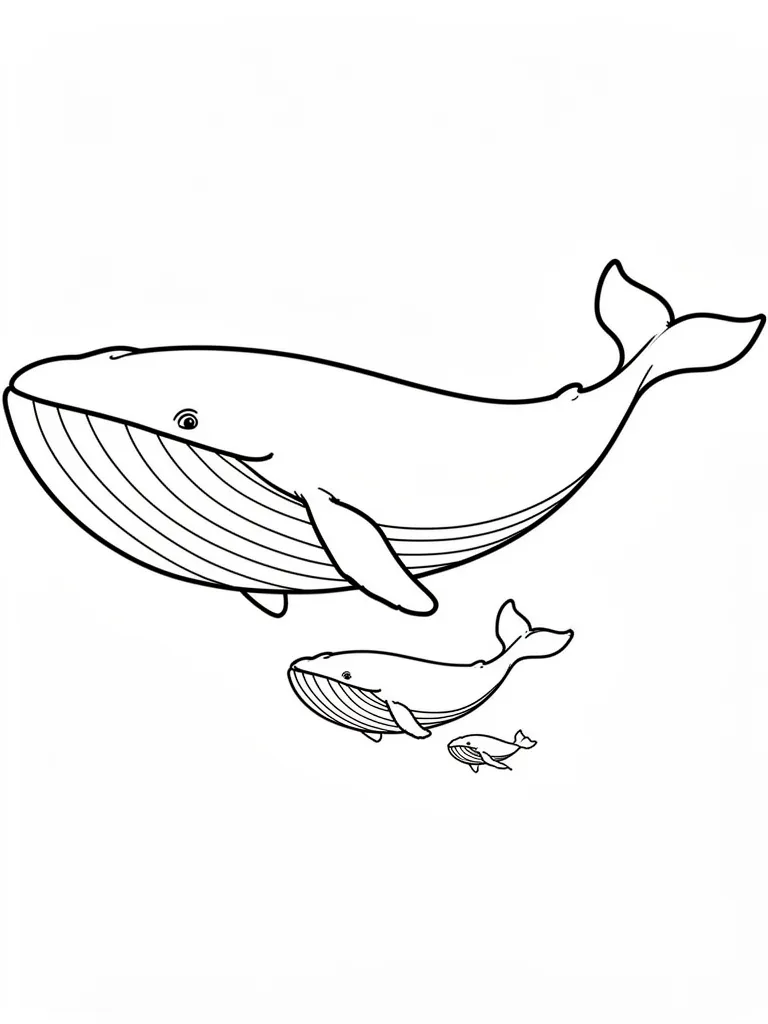 Coloriage Baleine et son bébé détaillé à imprimer