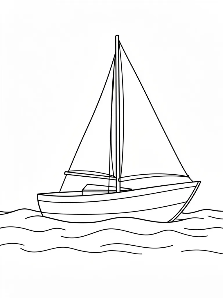 Coloriage Bateau à voile facile à imprimer