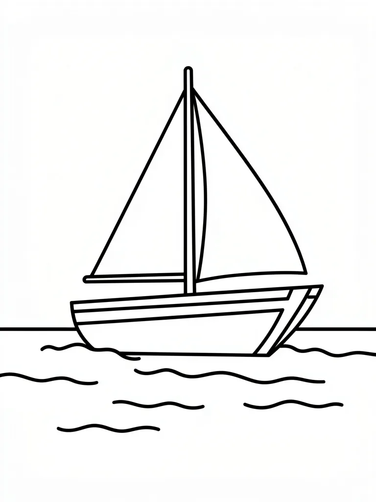 Coloriage Bateau à voile pour maternelle à imprimer
