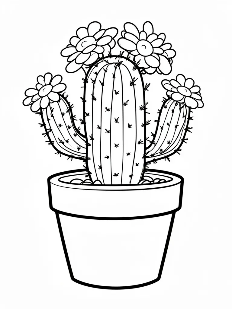 Coloriage cactus à imprimer
