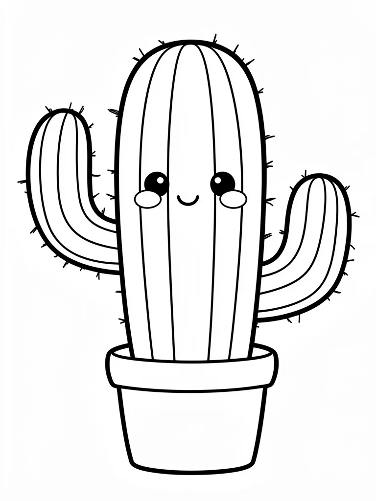 Coloriage Cactus mignon – coloriage à imprimer gratuit