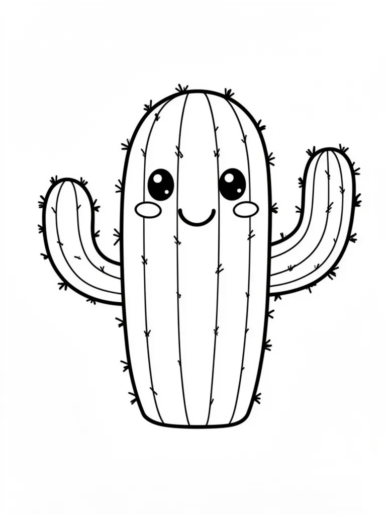 Coloriage Cactus mignon détaillé à imprimer
