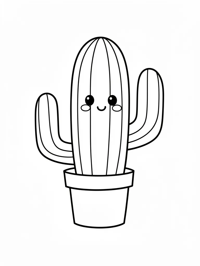 Coloriage Cactus mignon facile à imprimer
