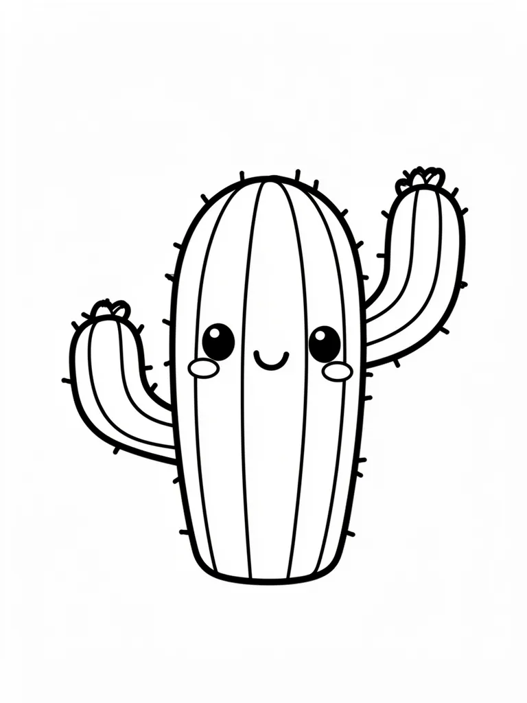 Coloriage Cactus mignon kawaii – coloriage à imprimer gratuit