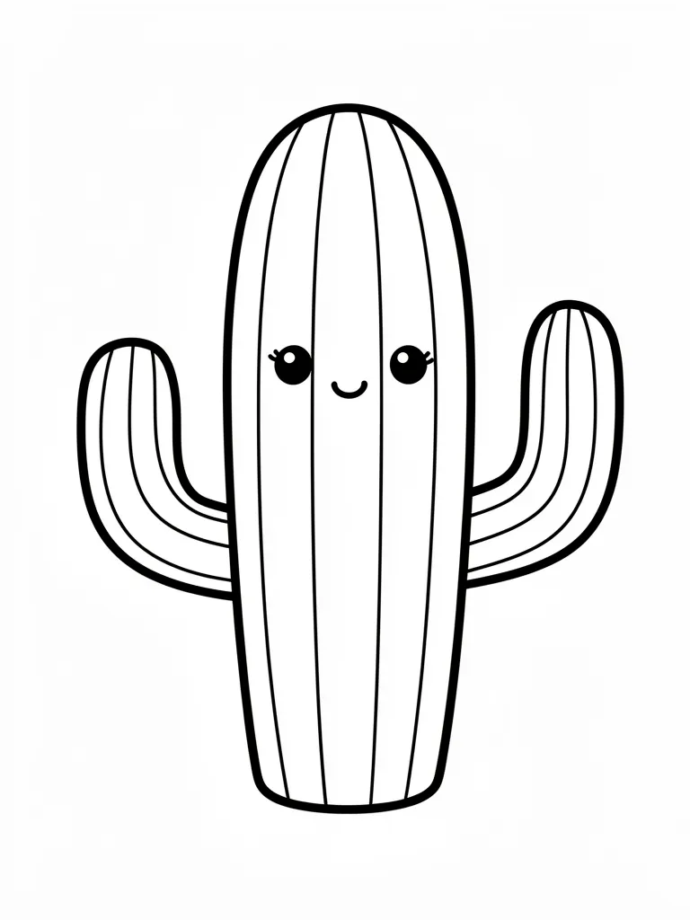 Coloriage Cactus mignon pour maternelle à imprimer