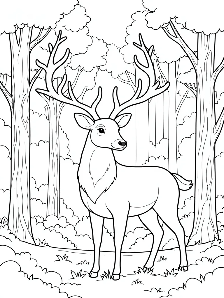 Coloriage cerf – coloriage à imprimer gratuit