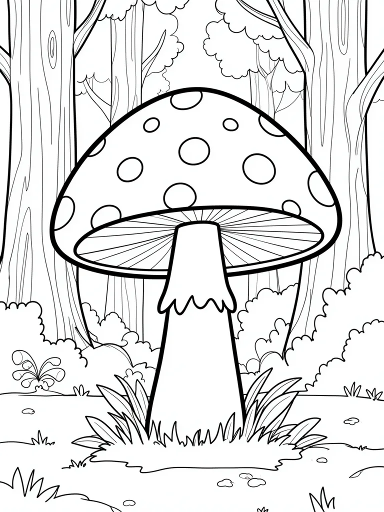 Coloriage champignon à imprimer