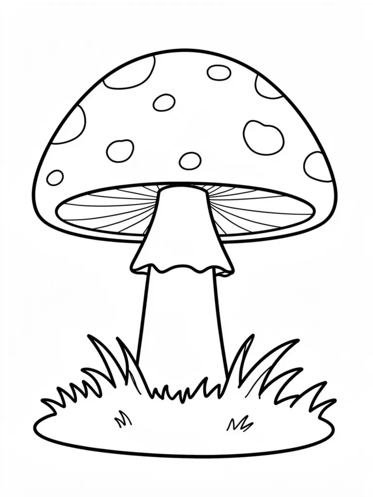 Coloriage Champignon dans la mousse à imprimer