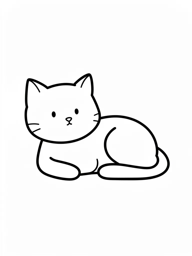 Coloriage Chat allongé au soleil pour maternelle – coloriage à imprimer gratuit