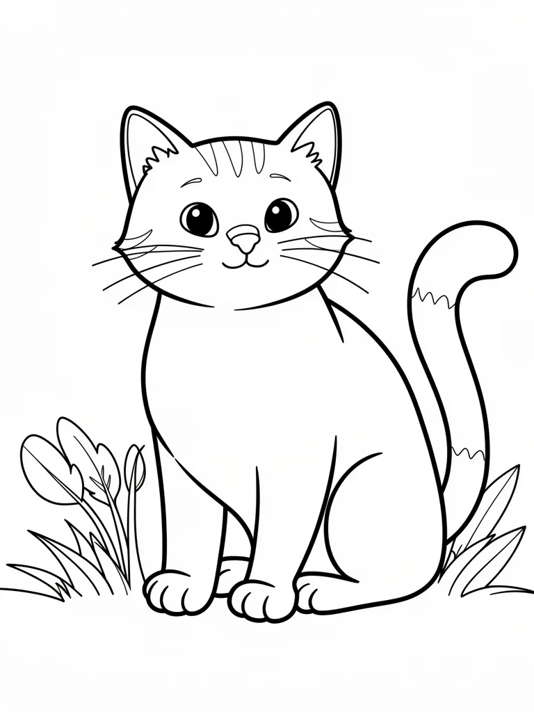 Coloriage Chat dans la nature à imprimer