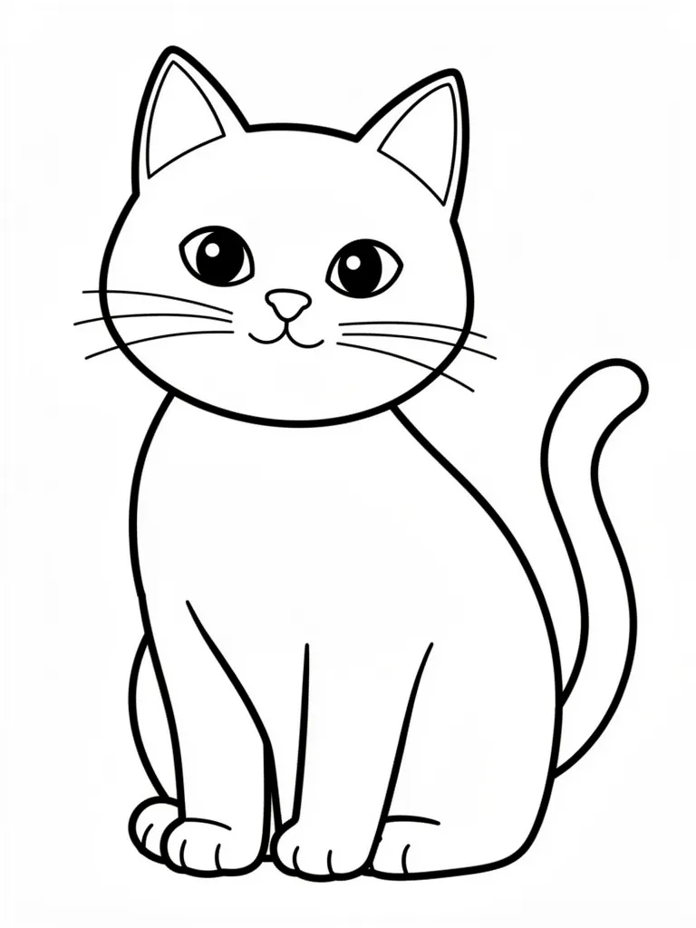 Coloriage Chat facile à colorier à imprimer