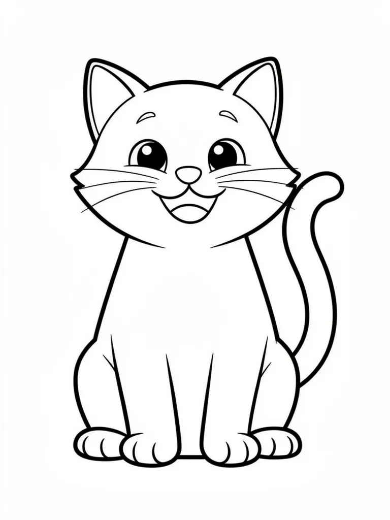Coloriage Chat heureux à imprimer