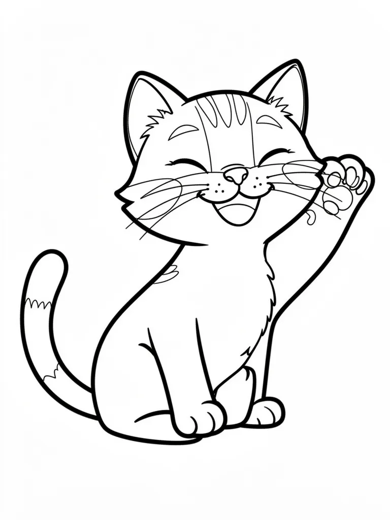 Coloriage chat joyeux à imprimer