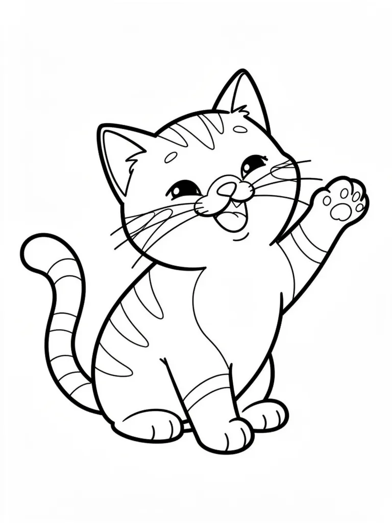 Coloriage chat joyeux à imprimer