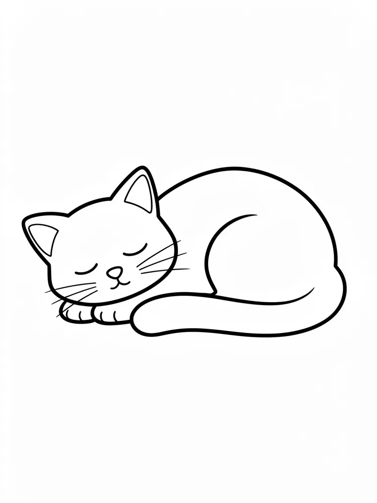 Coloriage Chat qui dort à imprimer