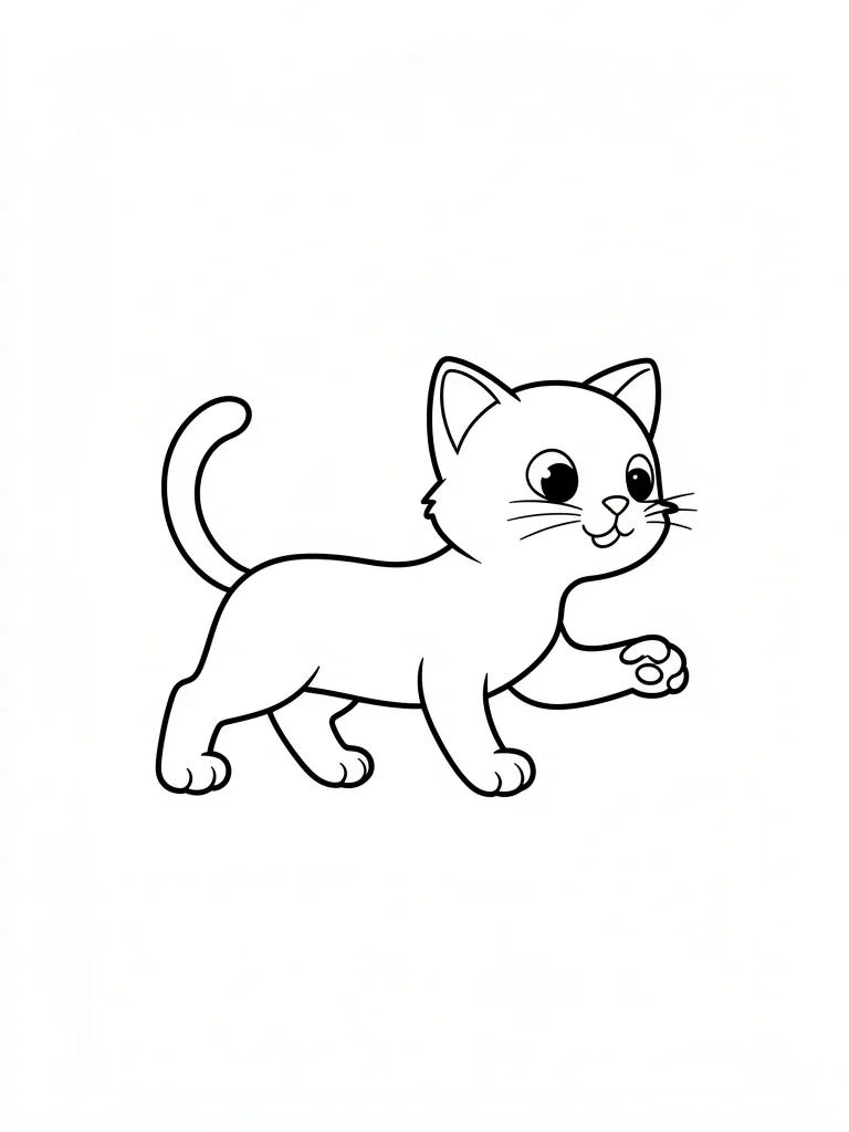 Coloriage Chat qui joue à imprimer