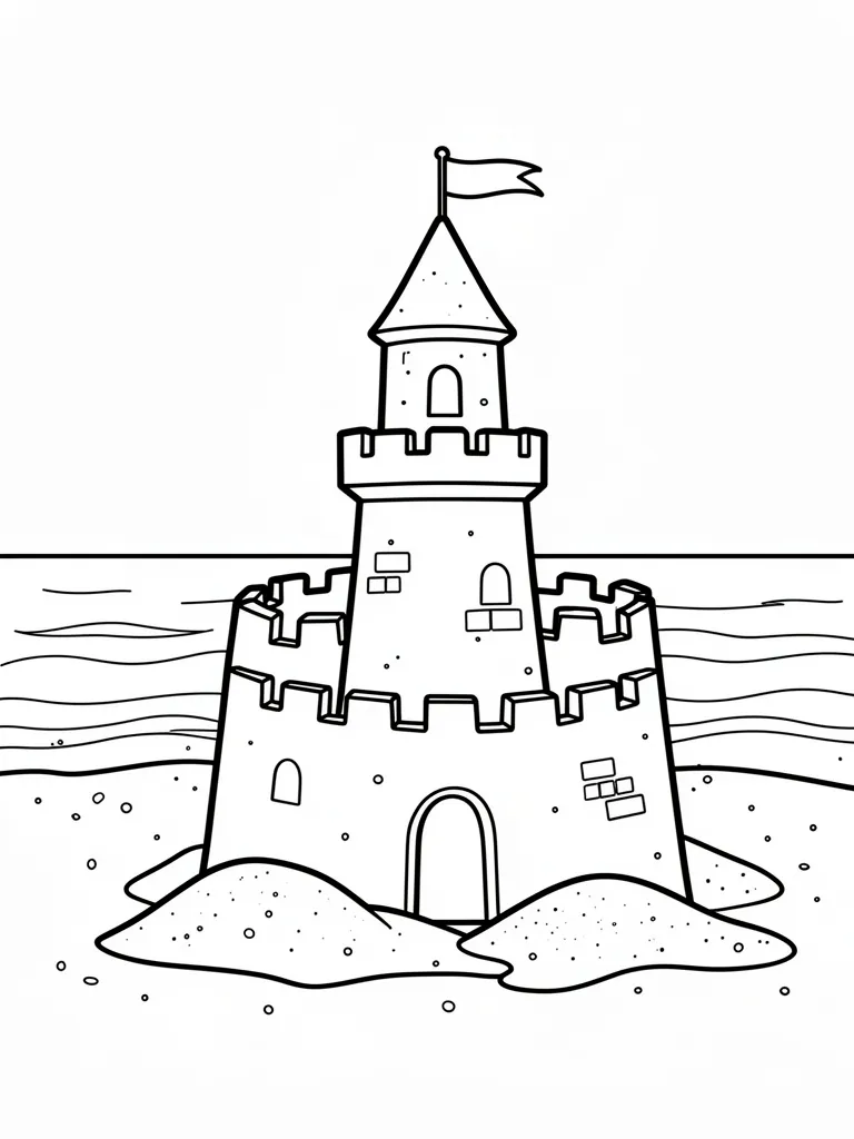 Coloriage Château de sable – coloriage à imprimer gratuit
