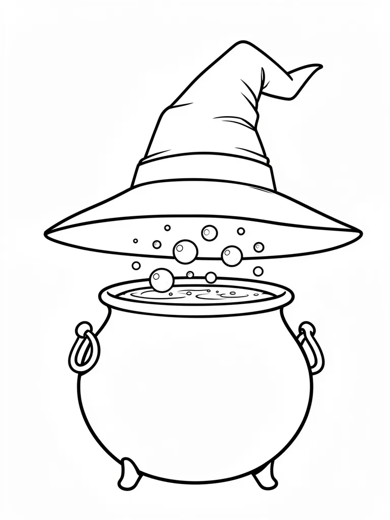 Coloriage Chaudron de sorcière à imprimer