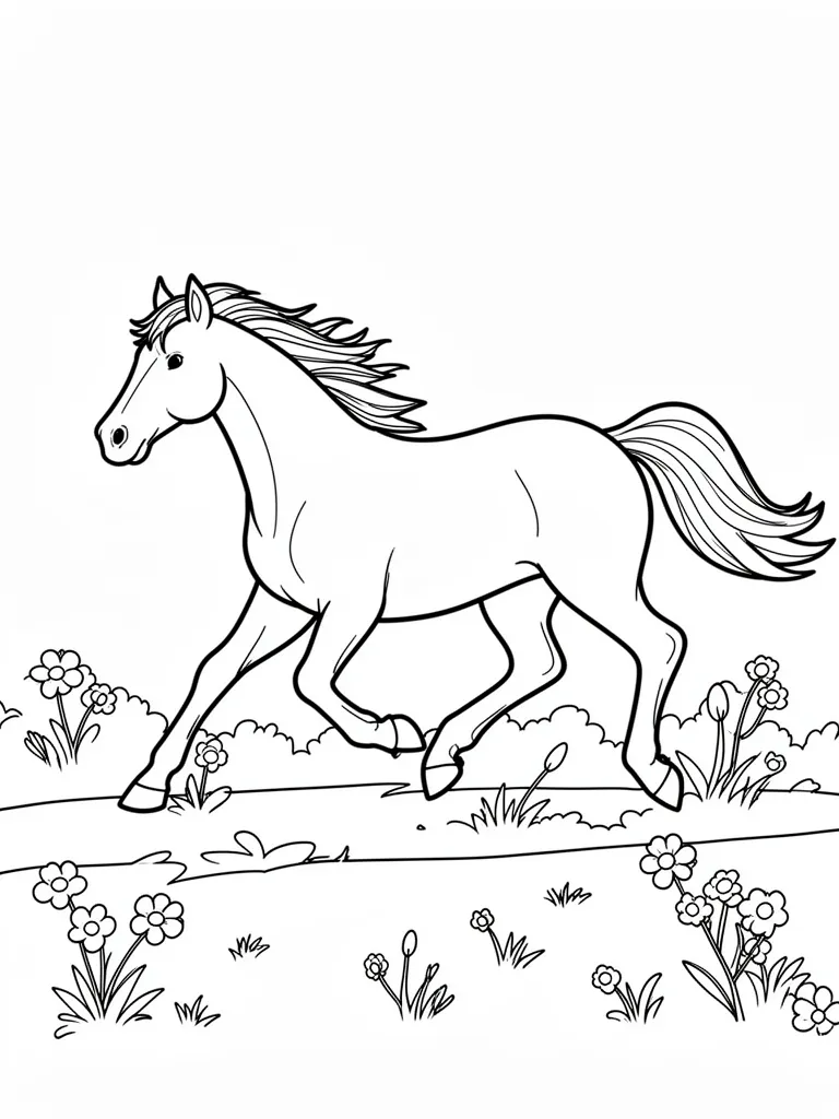 Coloriage Cheval au galop à imprimer