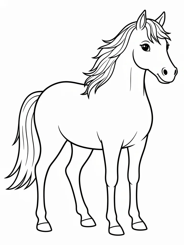 Coloriage Cheval blanc magique – coloriage à imprimer gratuit