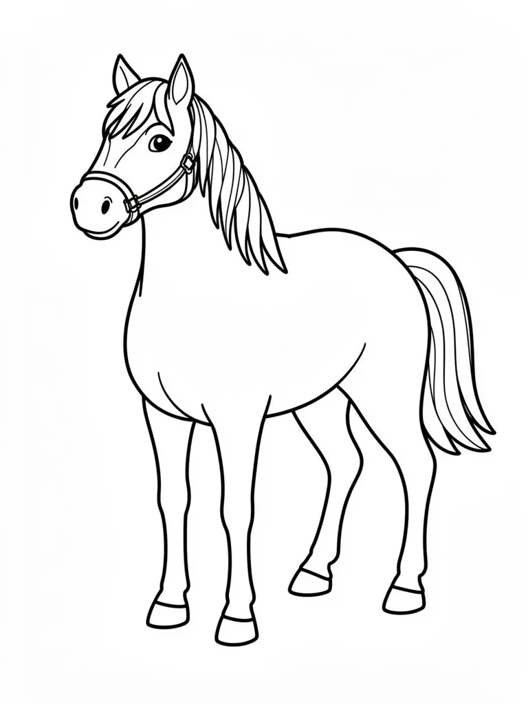 Coloriage Cheval dans la nature à imprimer