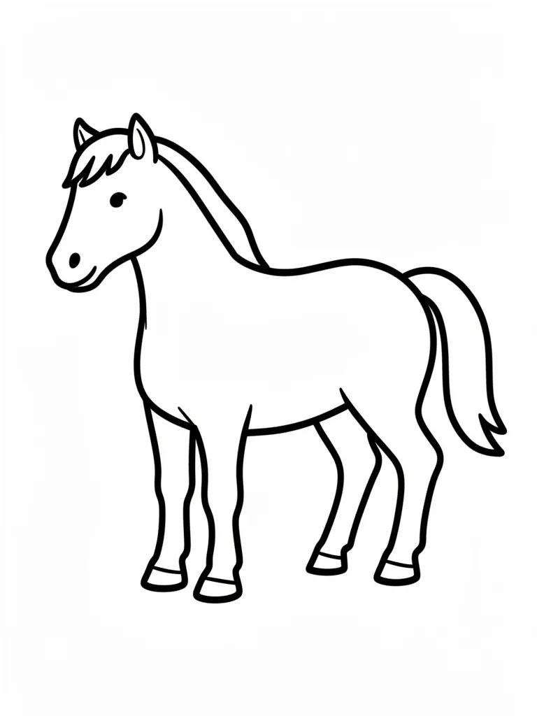 Coloriage Cheval facile à colorier à imprimer