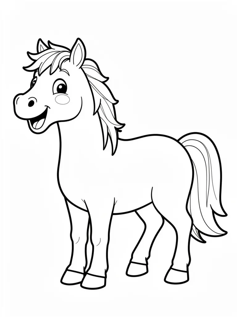Coloriage Cheval heureux à imprimer