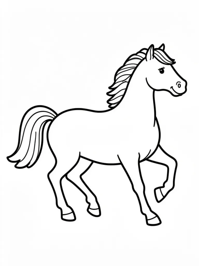 Coloriage Cheval qui joue à imprimer