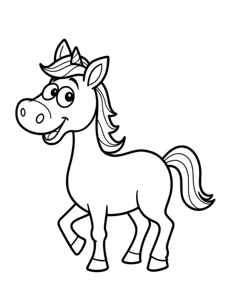 Coloriage Cheval rigolo à imprimer