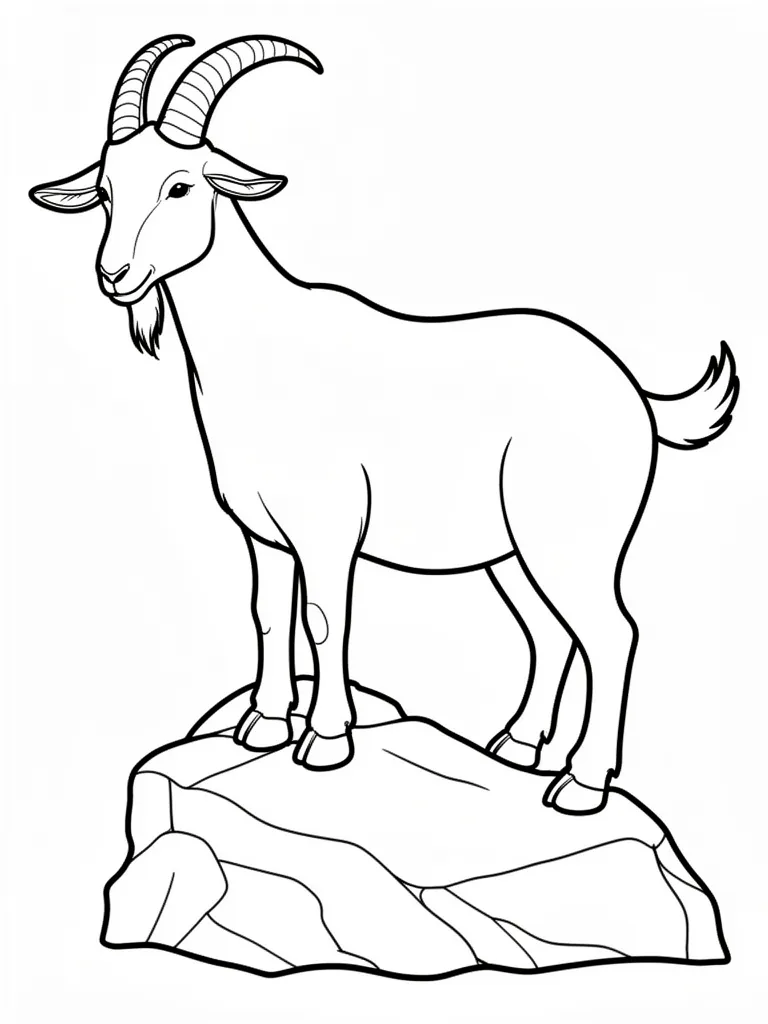 Coloriage Chèvre sur un rocher à imprimer