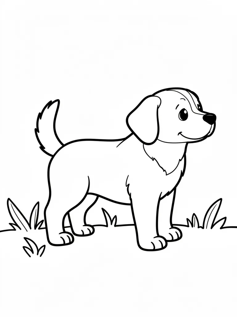 Coloriage Chien dans la nature à imprimer