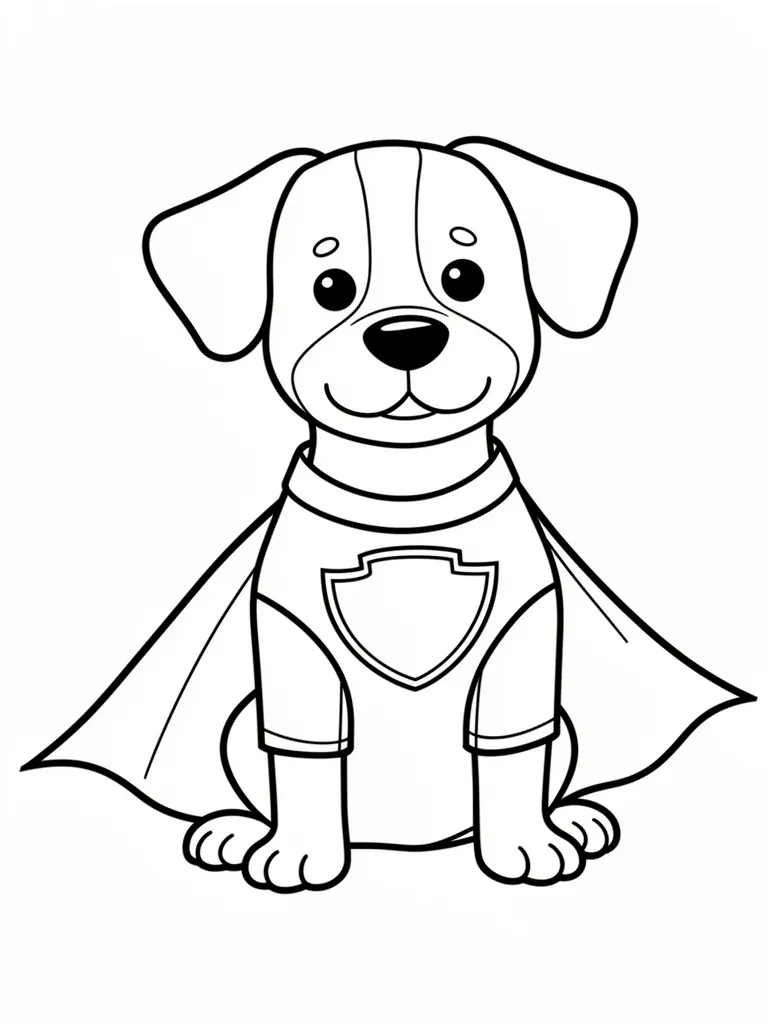 Coloriage Chien déguisé en super-héros à imprimer