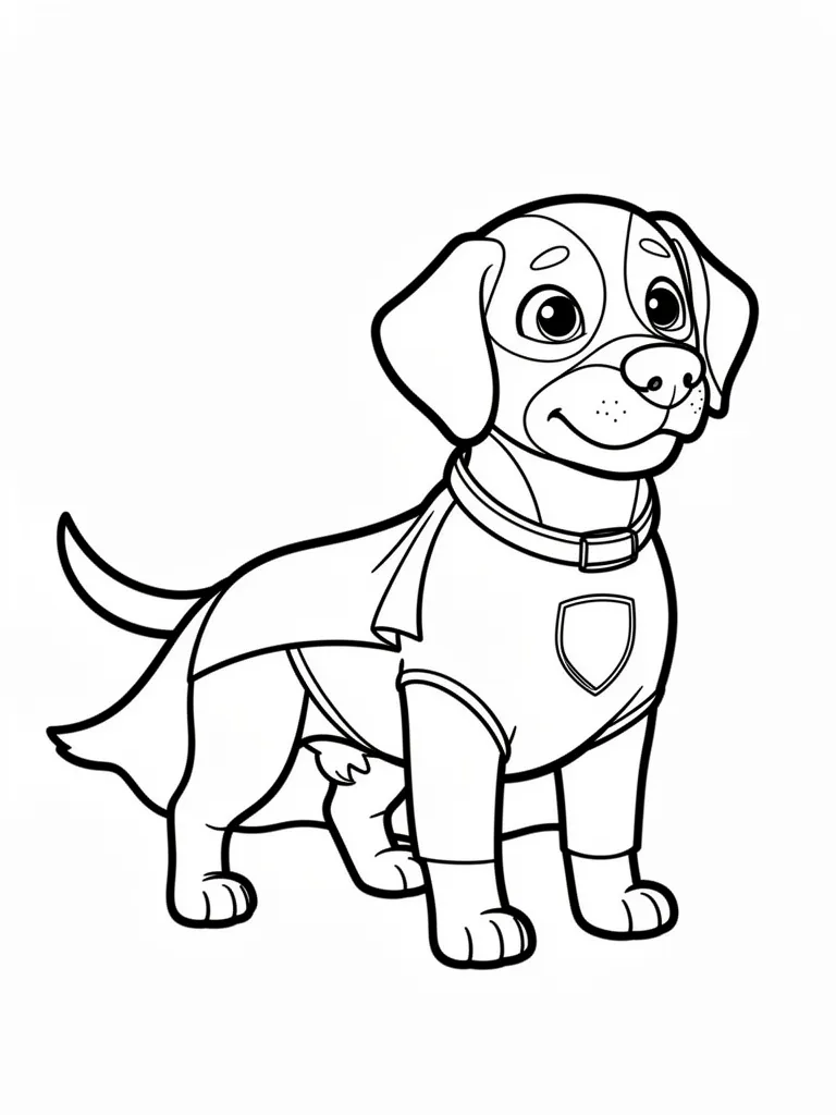 Coloriage Chien déguisé en super-héros détaillé à imprimer