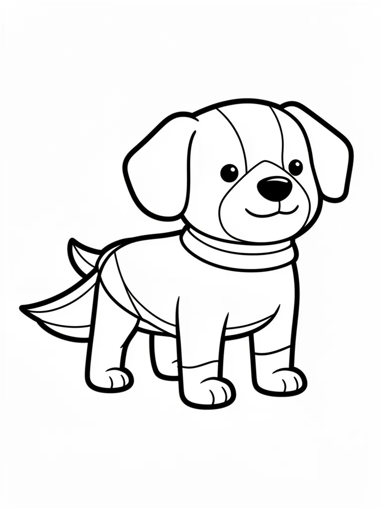 Coloriage Chien déguisé en super-héros pour maternelle à imprimer