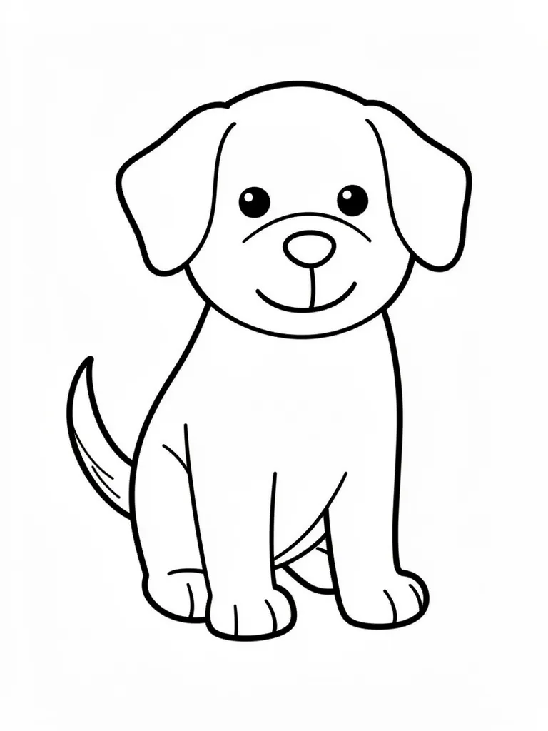 Coloriage Chien facile à colorier à imprimer