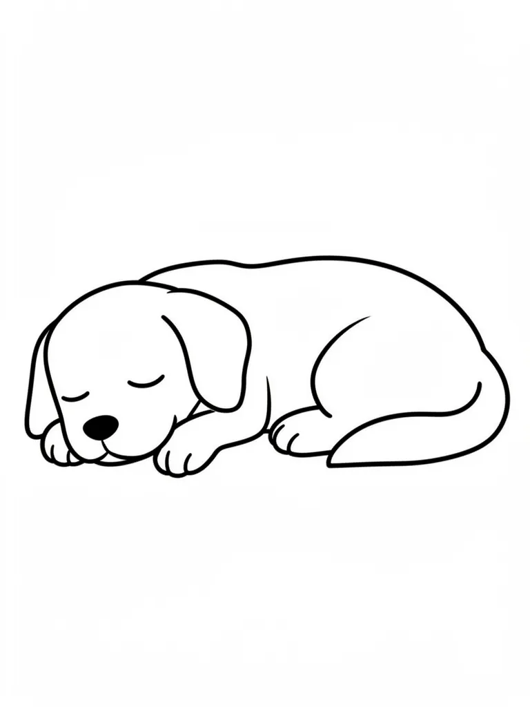 Coloriage Chien qui dort à imprimer