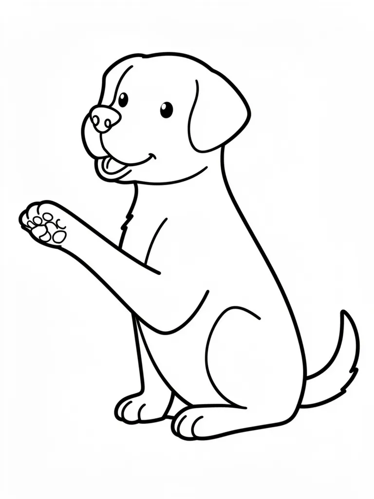 Coloriage Chien qui fait le beau facile – coloriage à imprimer gratuit