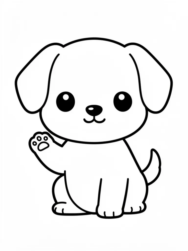 Coloriage Chien qui fait le beau kawaii – coloriage à imprimer gratuit