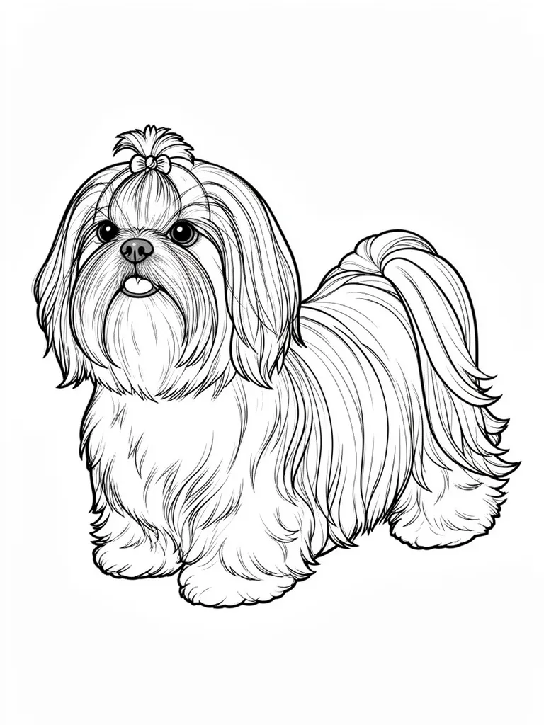 Coloriage chien shih tzu – coloriage à imprimer gratuit