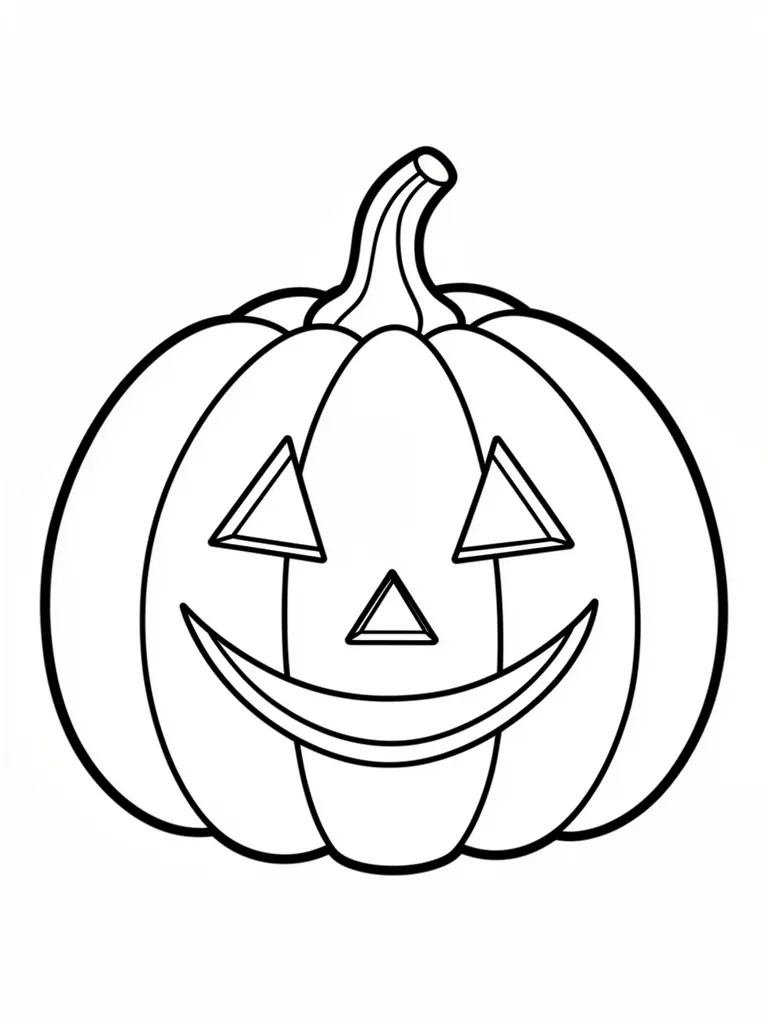 Coloriage Citrouille sculptée Halloween facile à imprimer