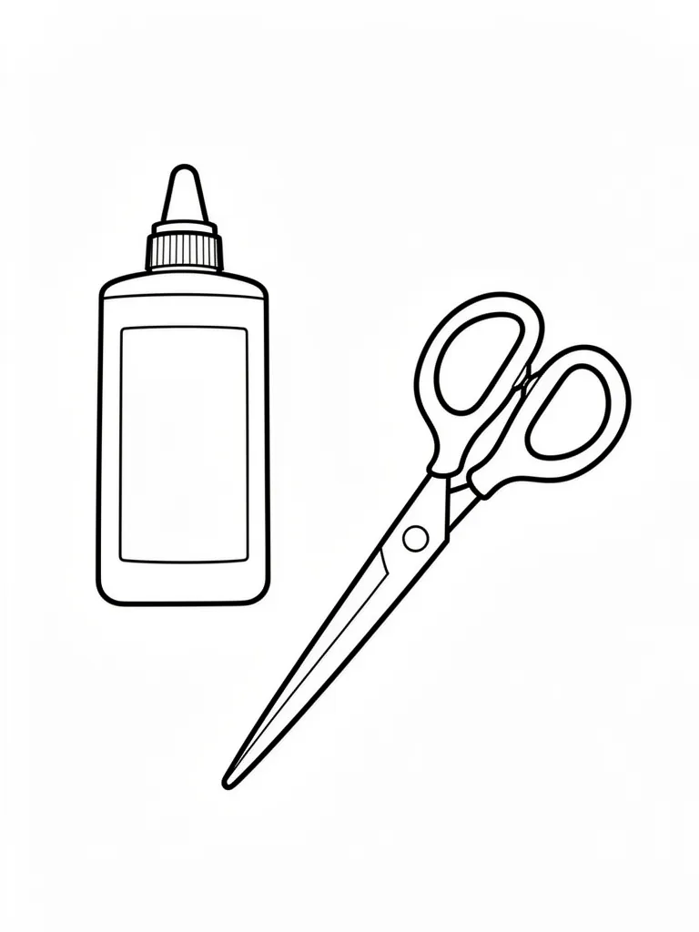 Coloriage Colle et ciseaux – coloriage à imprimer gratuit