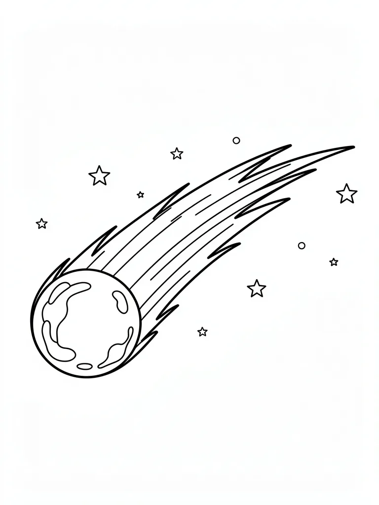 Coloriage Comète dans le ciel détaillé à imprimer